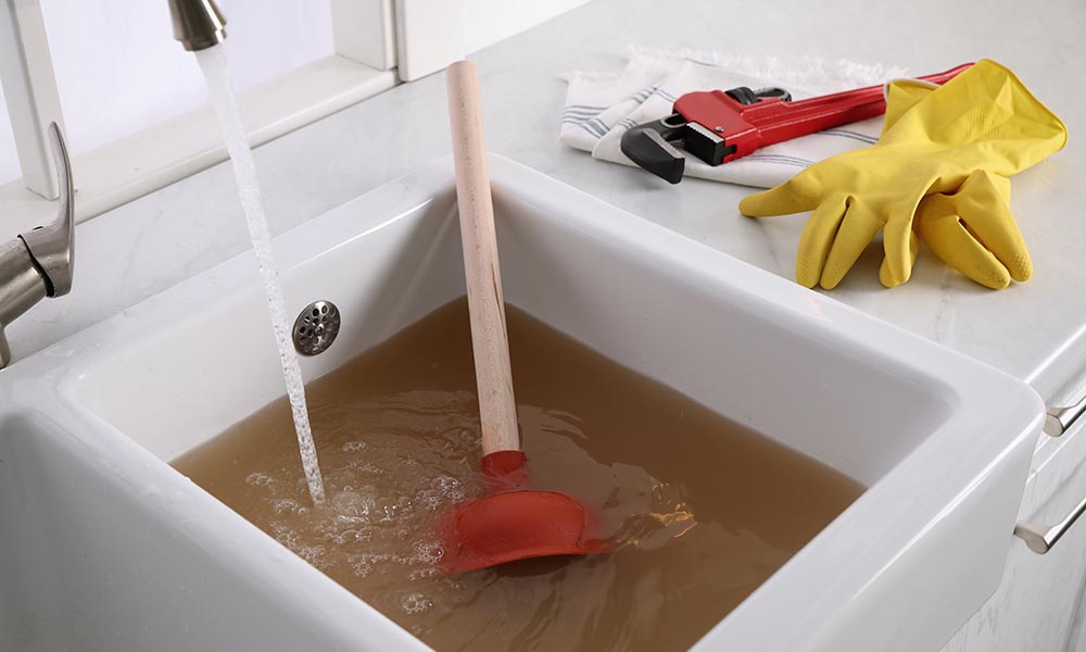 blocked sink drain